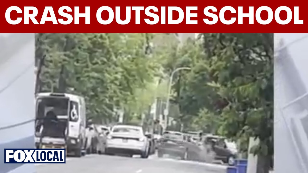 Speeding driver causes crash outside Independence Charter School in Center City