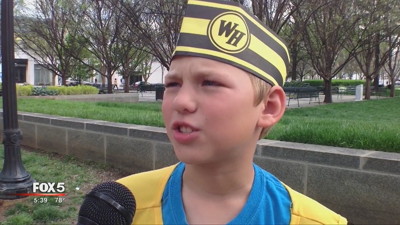 Boy marching across America