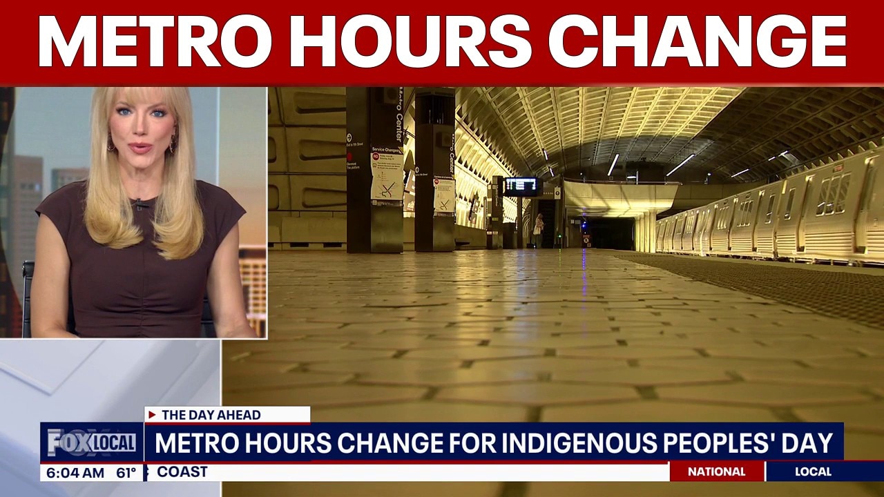 DC Metro hours change for Indigenous Peoples' Day | FOX 5 AT 6AM