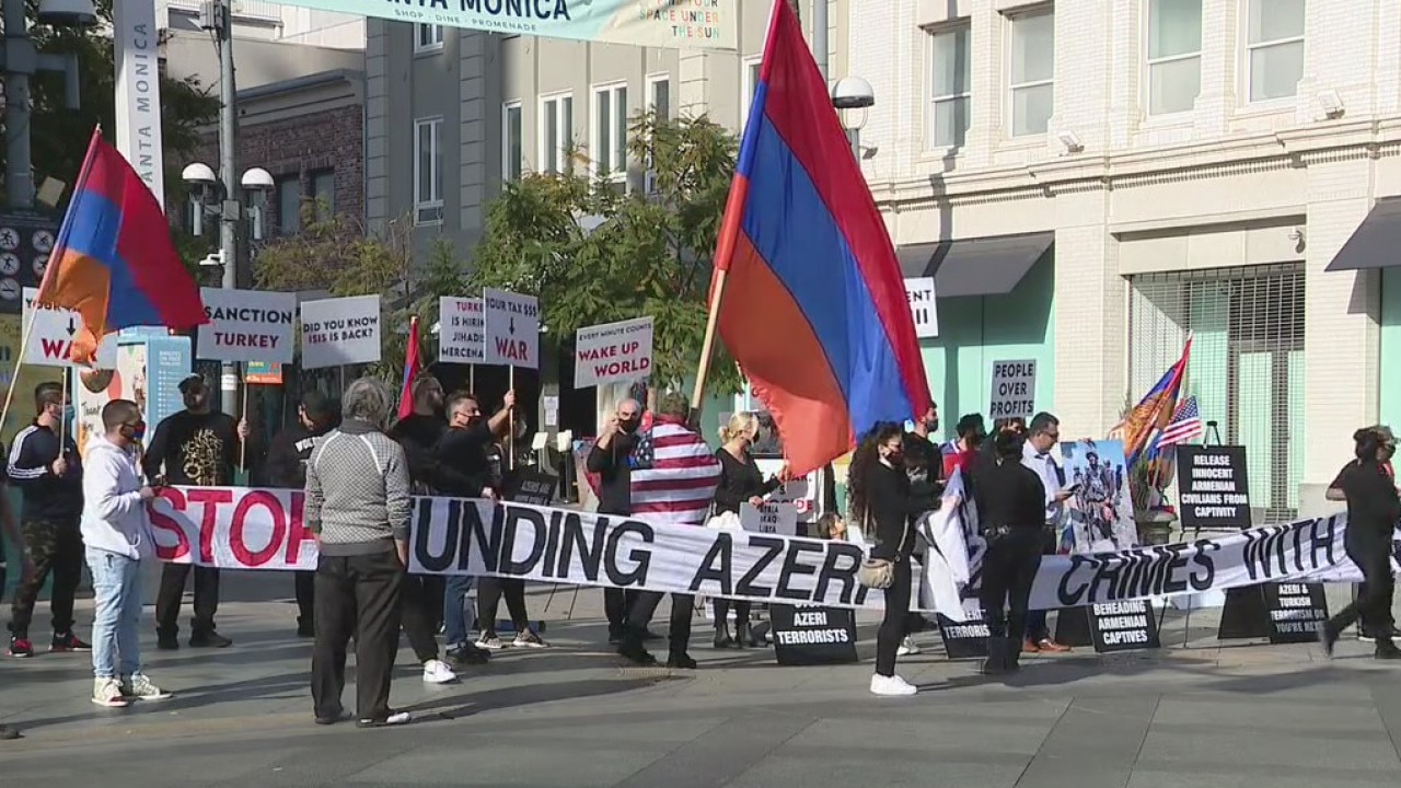 Local Armenian community holds protest in Santa Monica