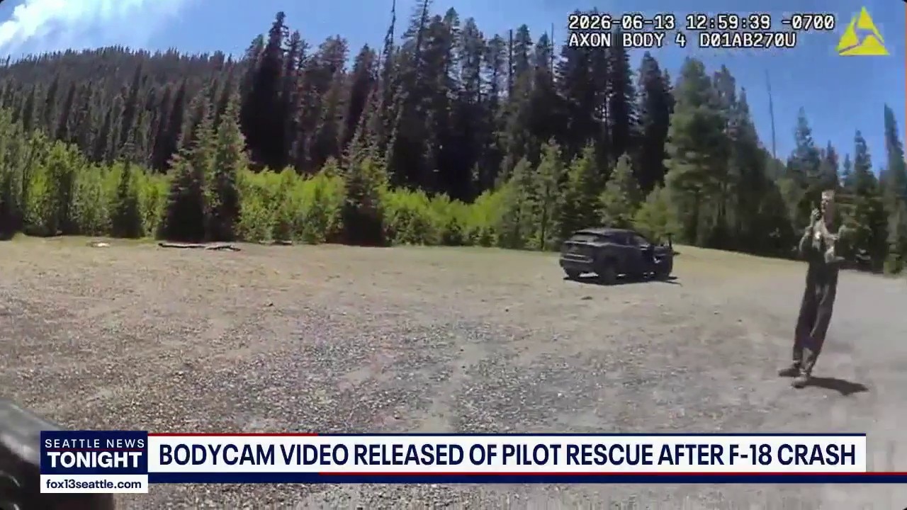 Bodycam video released of pilot rescue after military plane crash