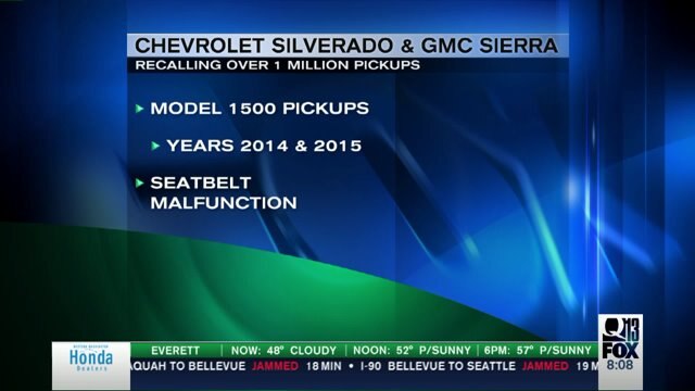 GM to recall over 1 million pickups to fix seat belt problem