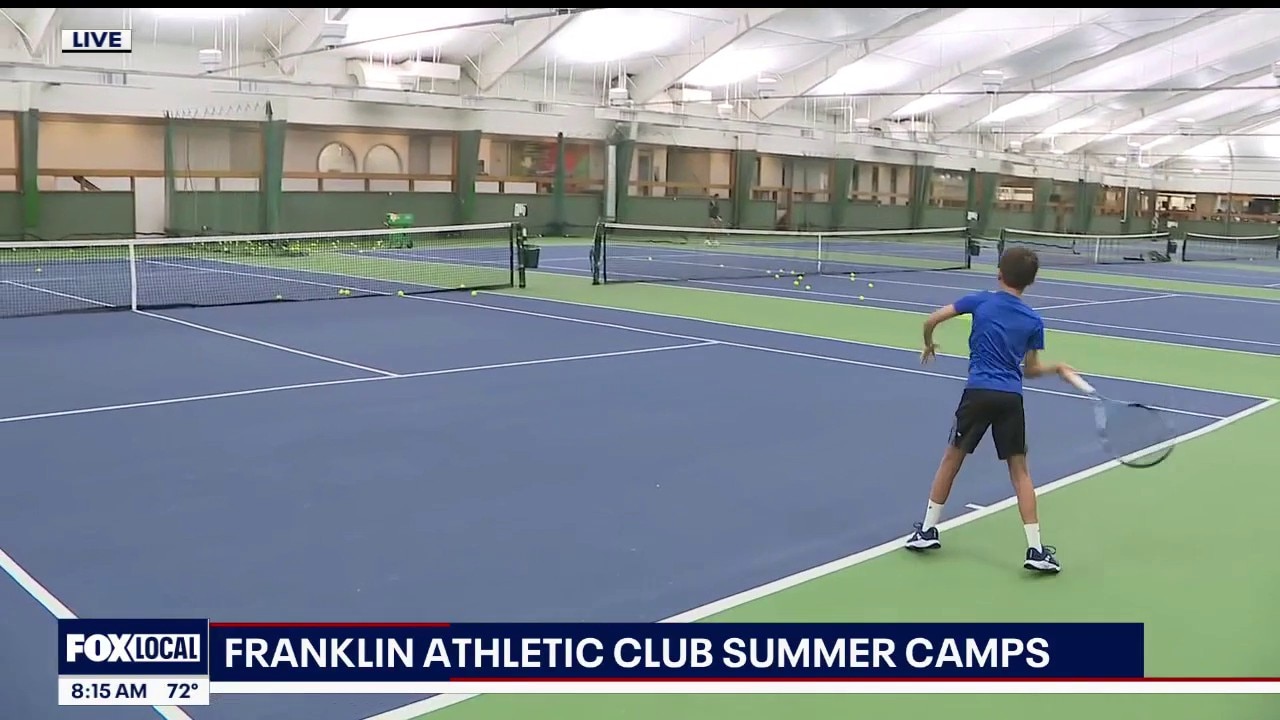 Franklin Athletic Club's Harrison Brode shows off tennis technology