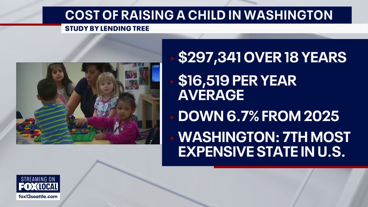 Cost of raising a child in Washington nearly $300k