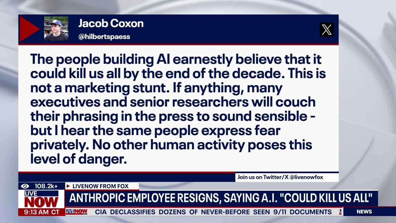 Anthropic employee says AI could 'kill us all' 