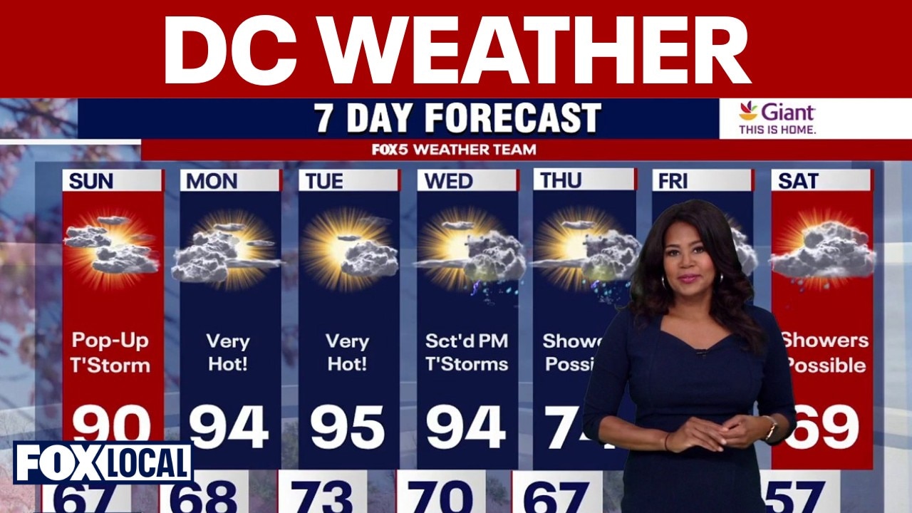 DC weather forecast: Showers possible Sunday before heat wave comes