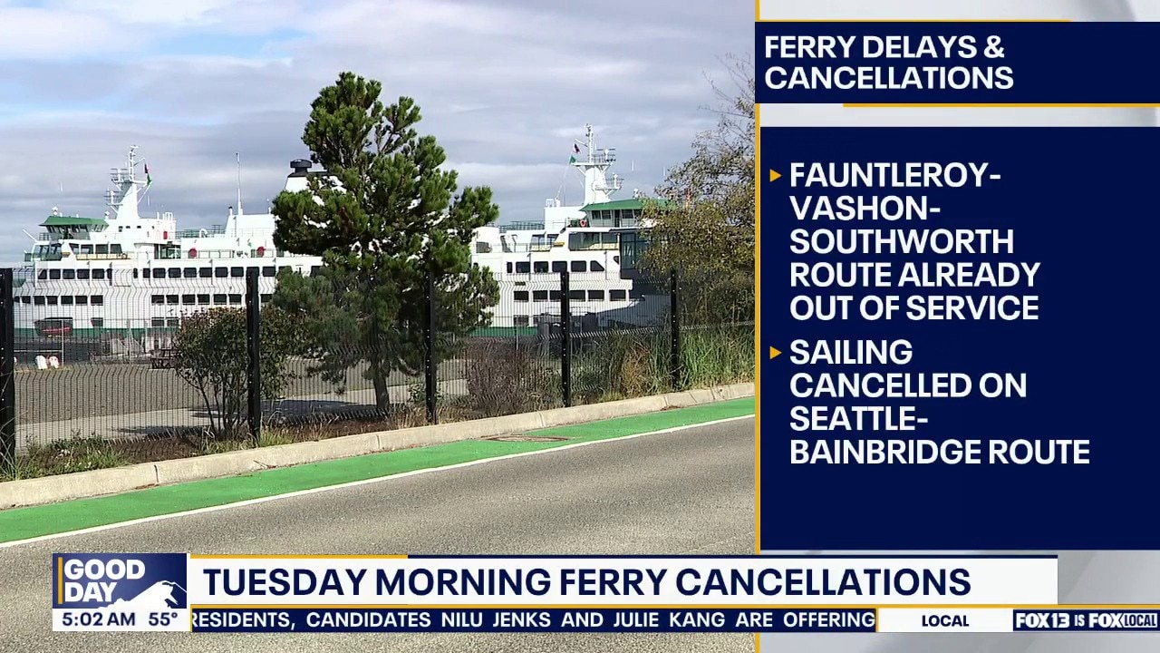 WA ferry cancellations for Tuesday, Oct. 6