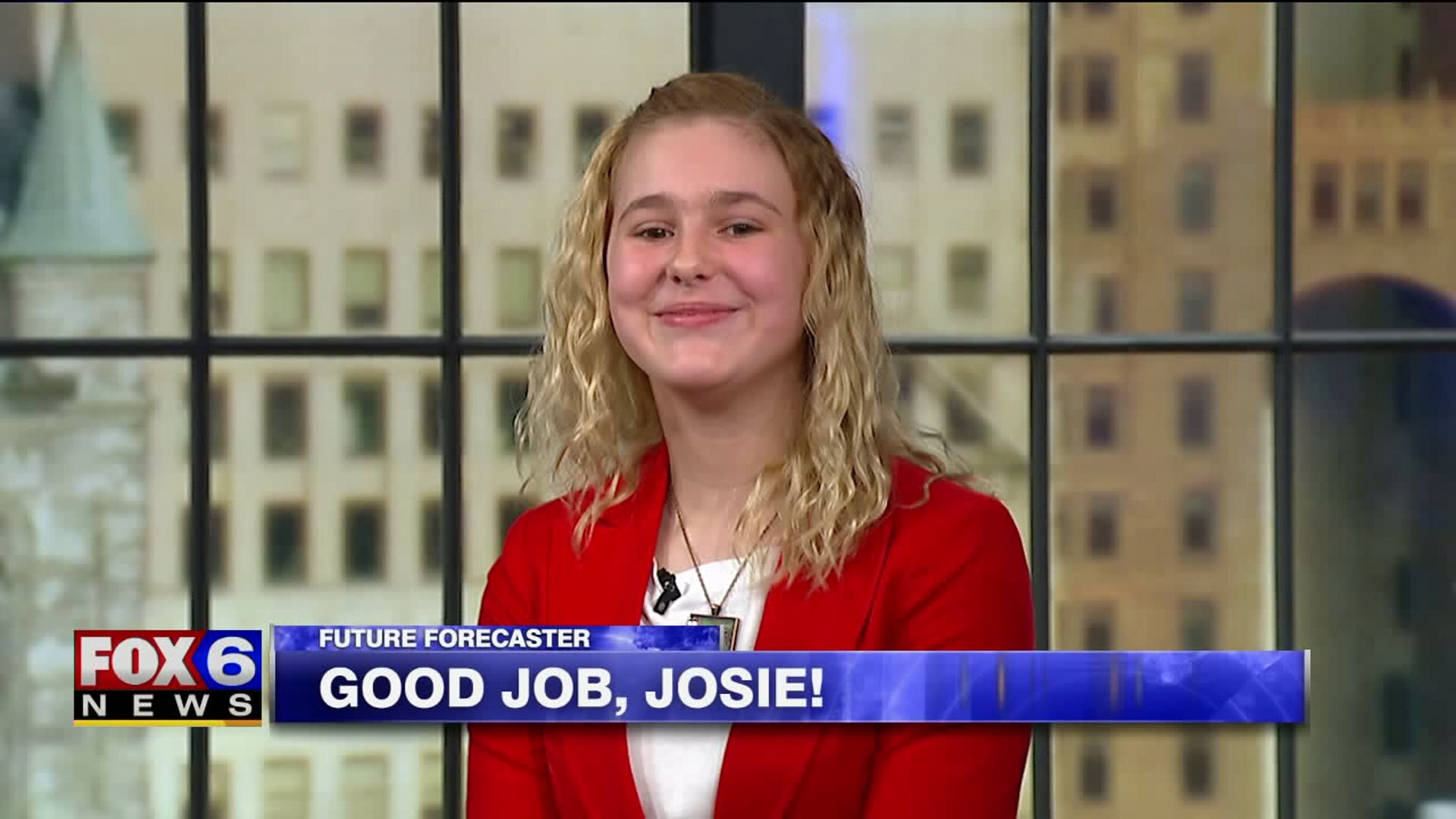 Josie helps with the weather