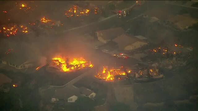 Video from above California fire