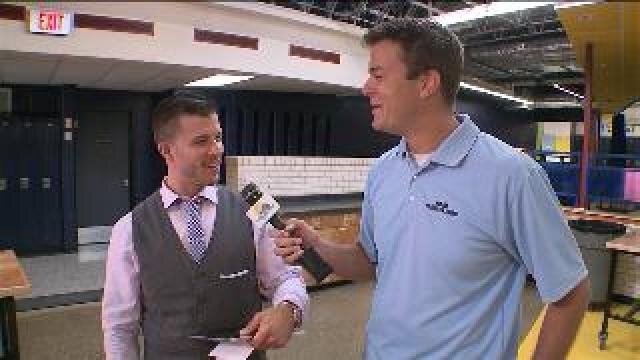 Chip hangs at Waukesha STEM Academy for first day of school