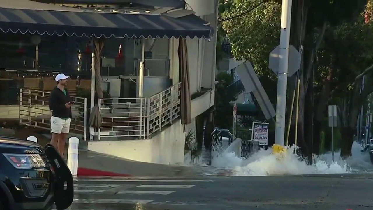 Water main break floods West Hollywood neighborhood