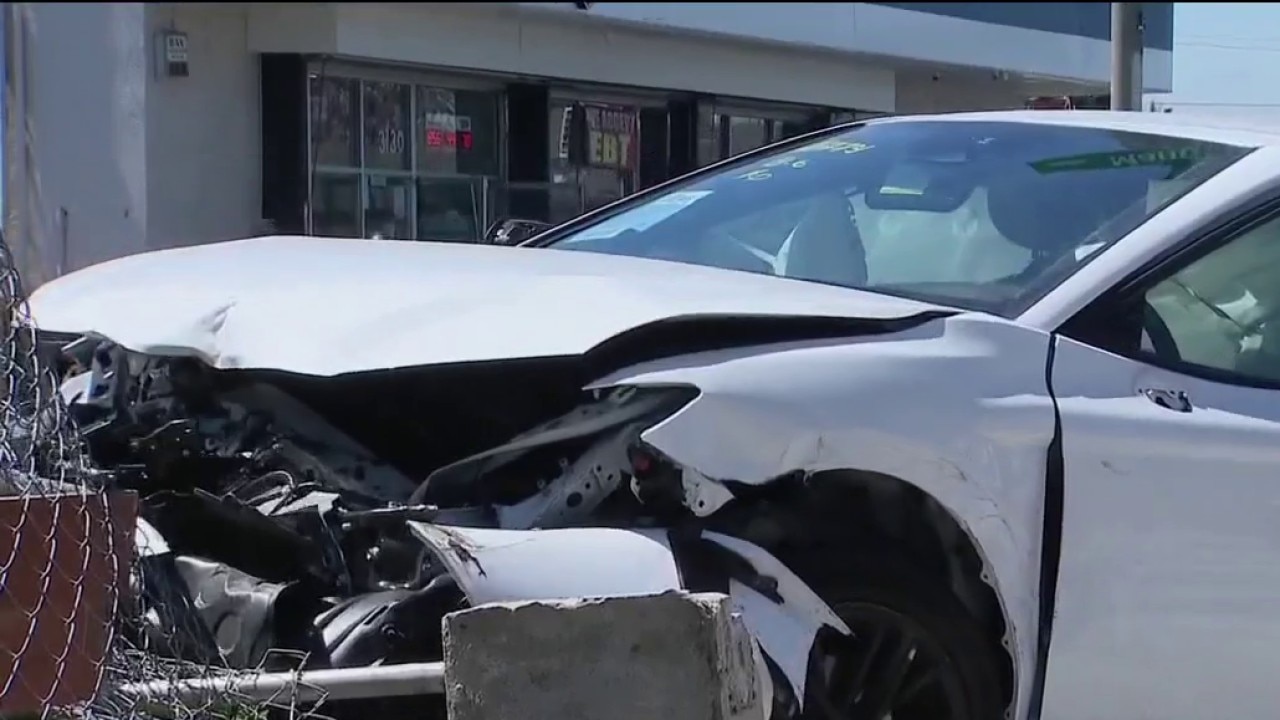 Children crash car, seriously injure woman walking dog in Oakland