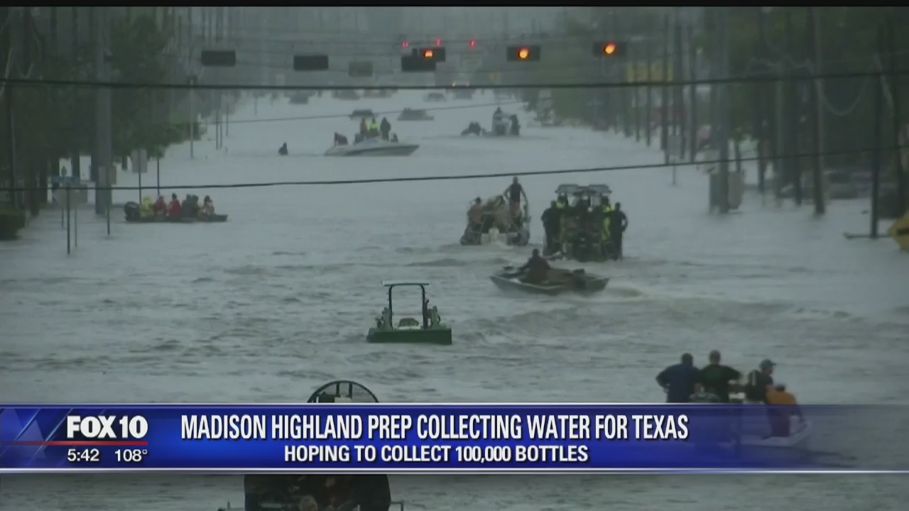 Valley schools donate water bottles to Hurricane Harvey victims