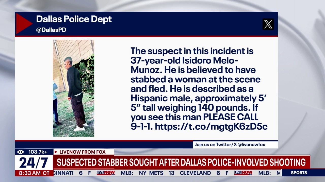 Suspected stabber sought after Dallas shooting