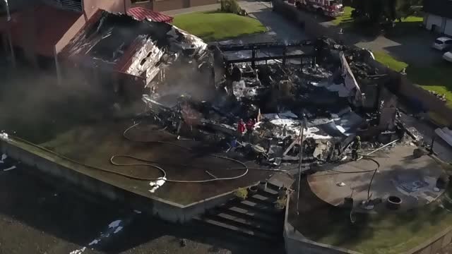 Drone video shows Gig Harbor fire