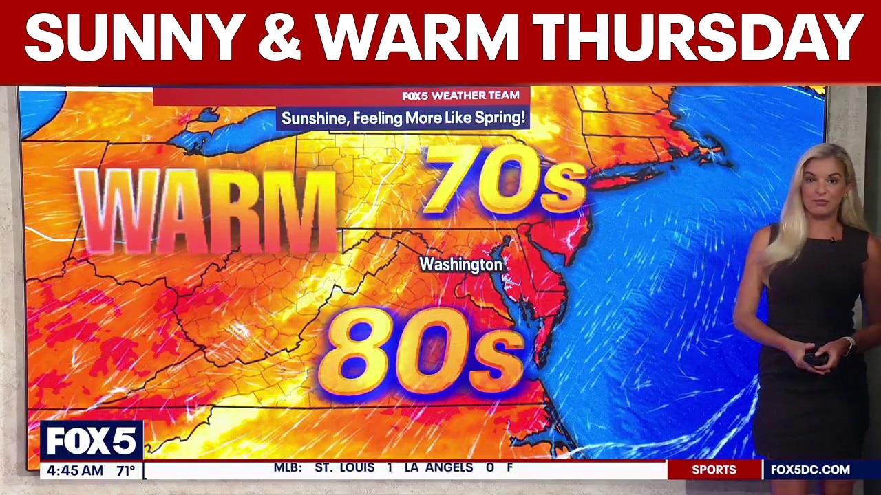 DC weather: Sunny, warm Thursday with highs in the 80s