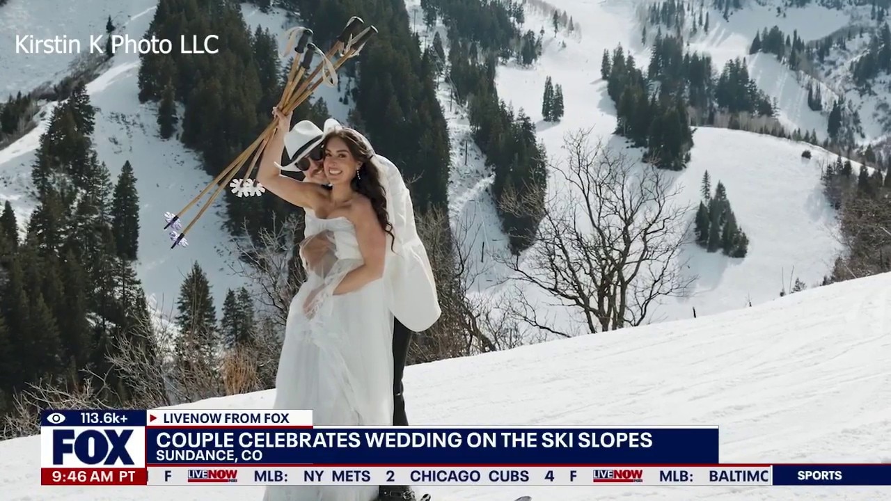Couple Celebrates Wedding on the Ski Slopes