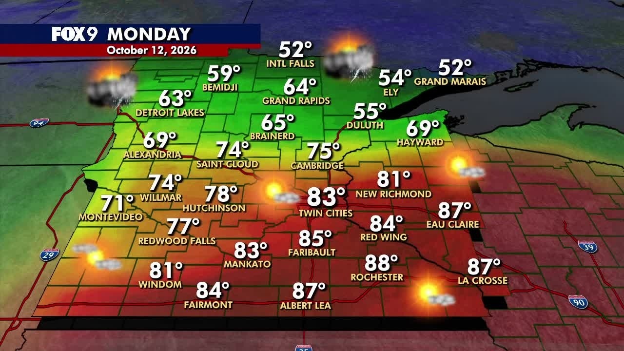 MN weather: Summerlike Monday before cooldown