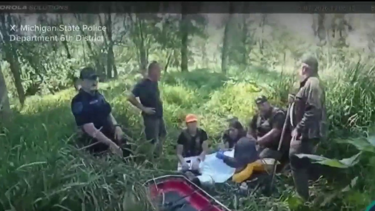Body camera shows rescue of three missing tubers on Muskegon River