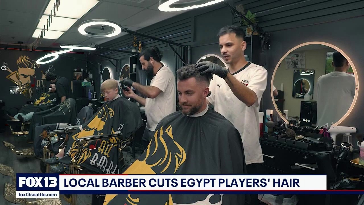 Seattle barber cuts Egypt players' hair