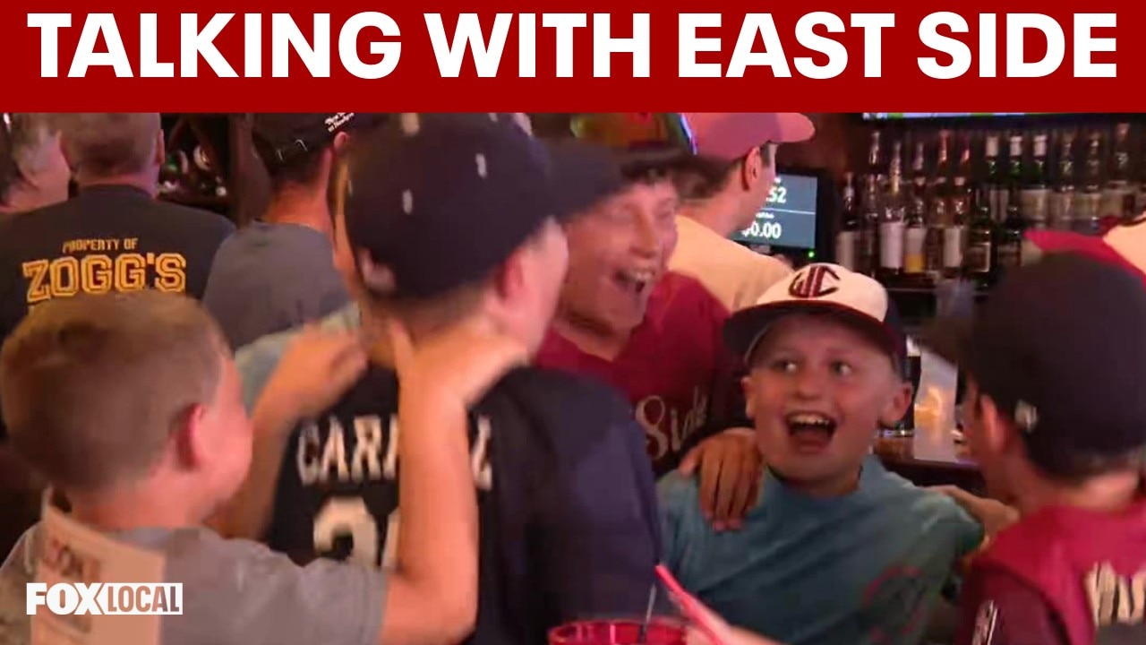 Jamie Apody talks with East Side following Little League win