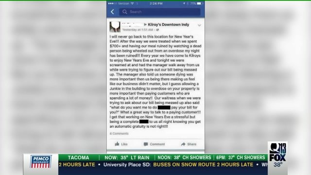 Bar`s response to customer complaint about `ruined` New Year`s Eve goes viral