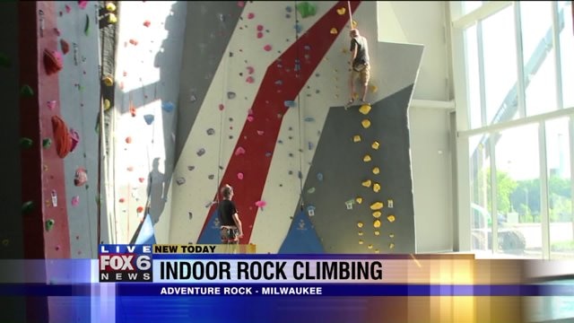 Kramp puts his rock climbing skills to the test at Adventure Rock