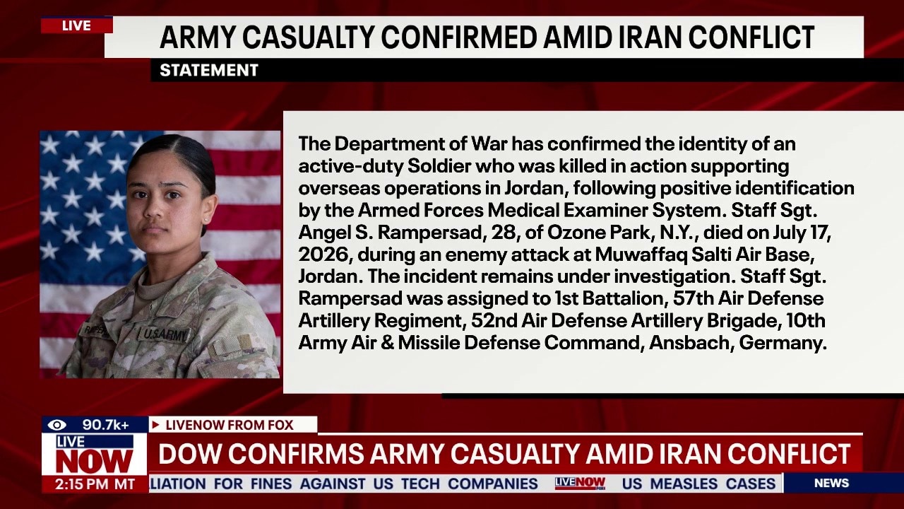 Department of War confirms Army casualty