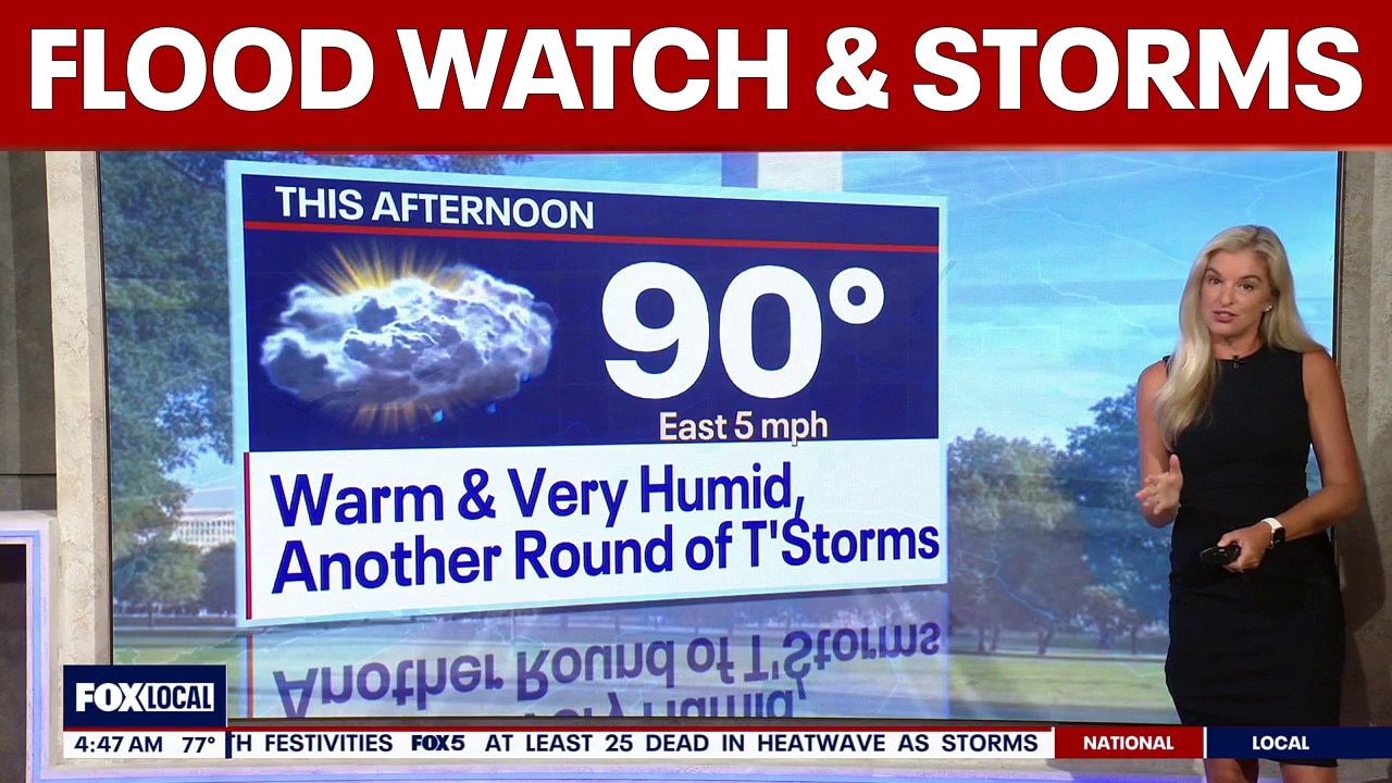 Flood Watch issued for much of DC region ahead of expected Monday thunderstorms