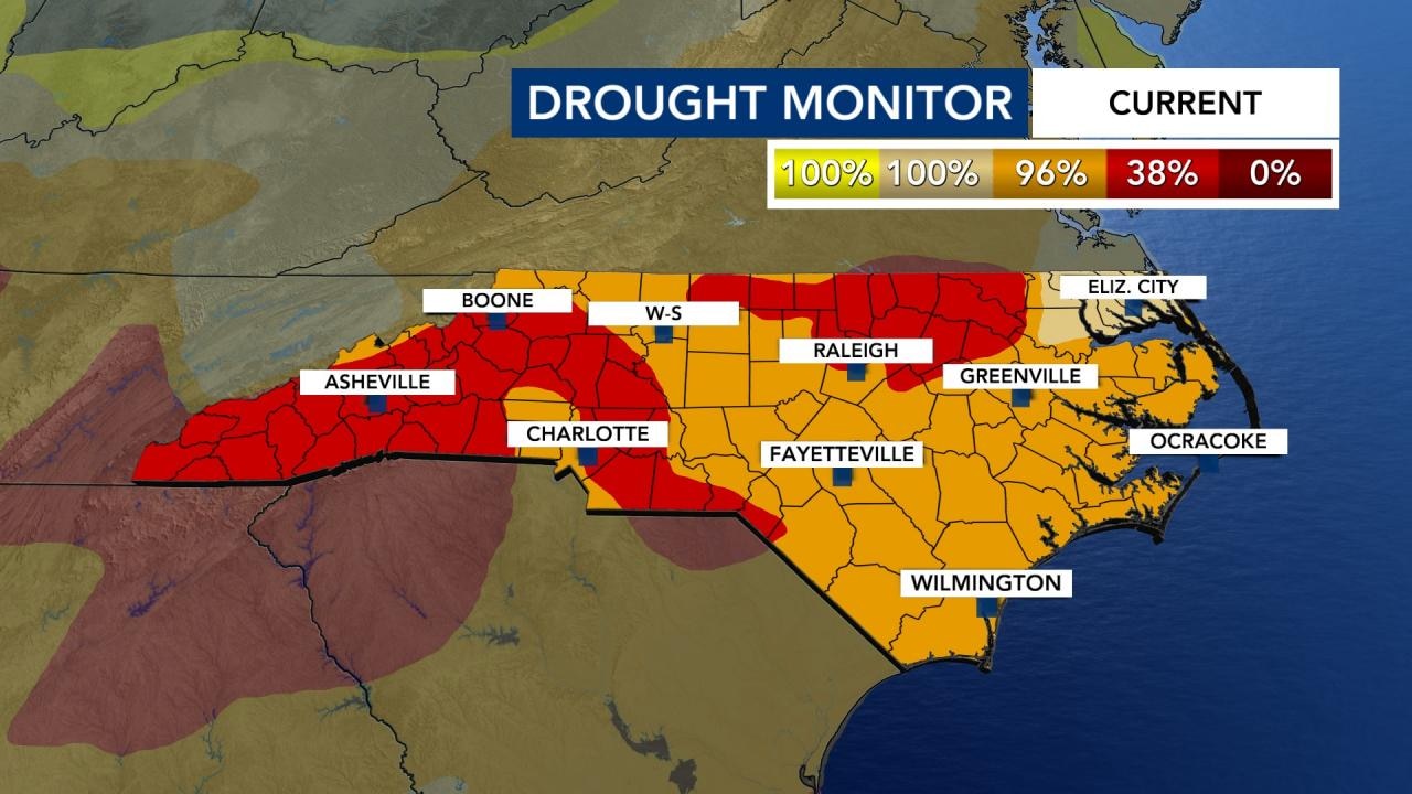 New drought numbers across NC show drought covers nearly half of state