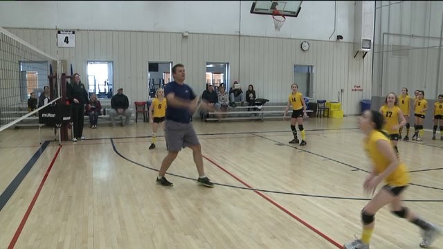Chip learns a volleyball drill