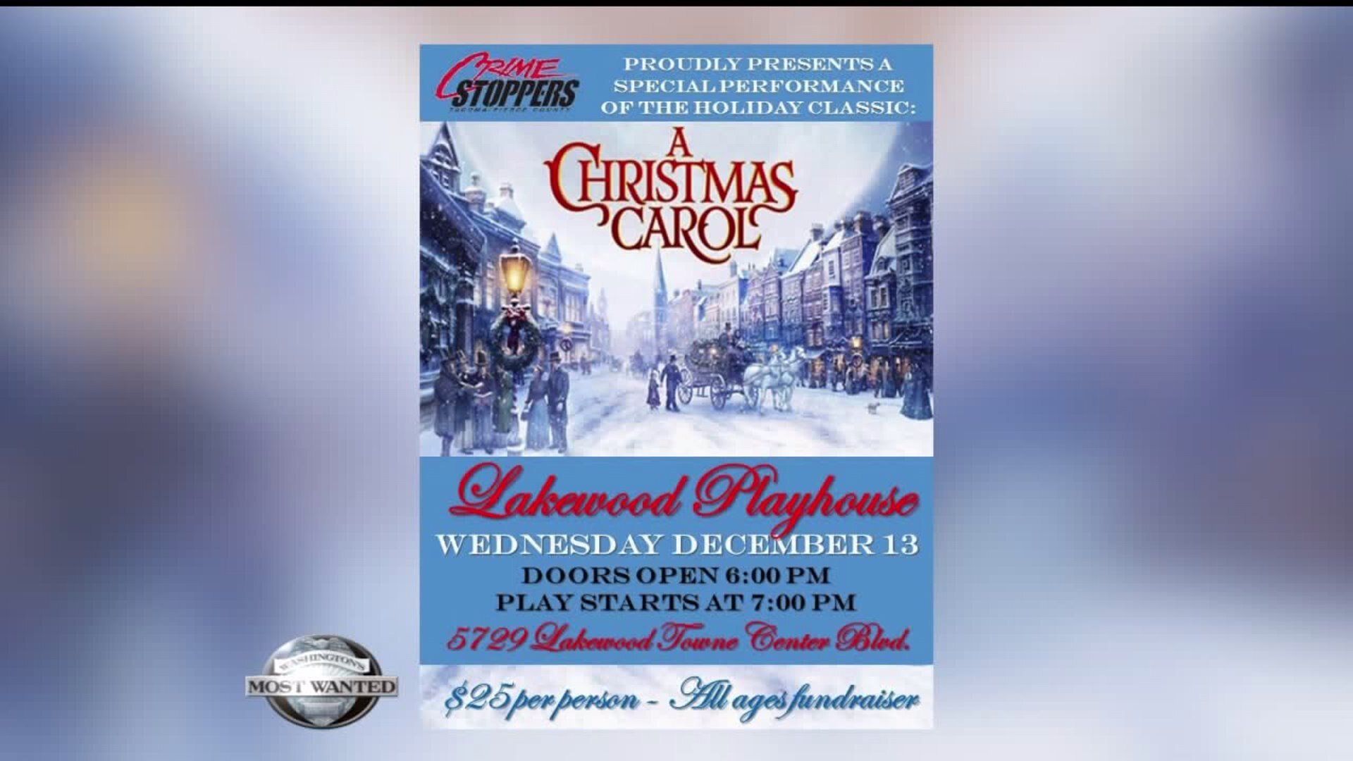 Special holiday play`s helping fight crime in Pierce County