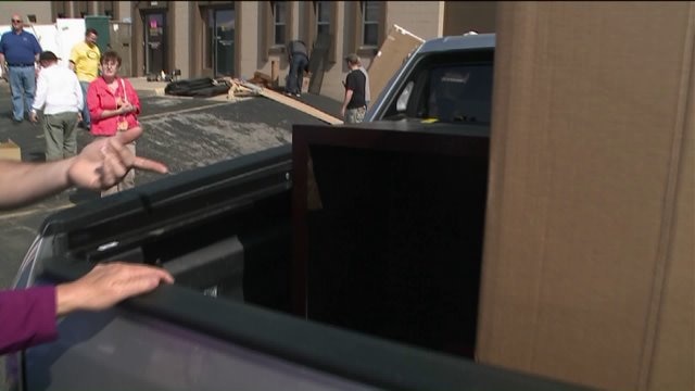 Chip learns more about NARI Rummage Sale, winners of raffle