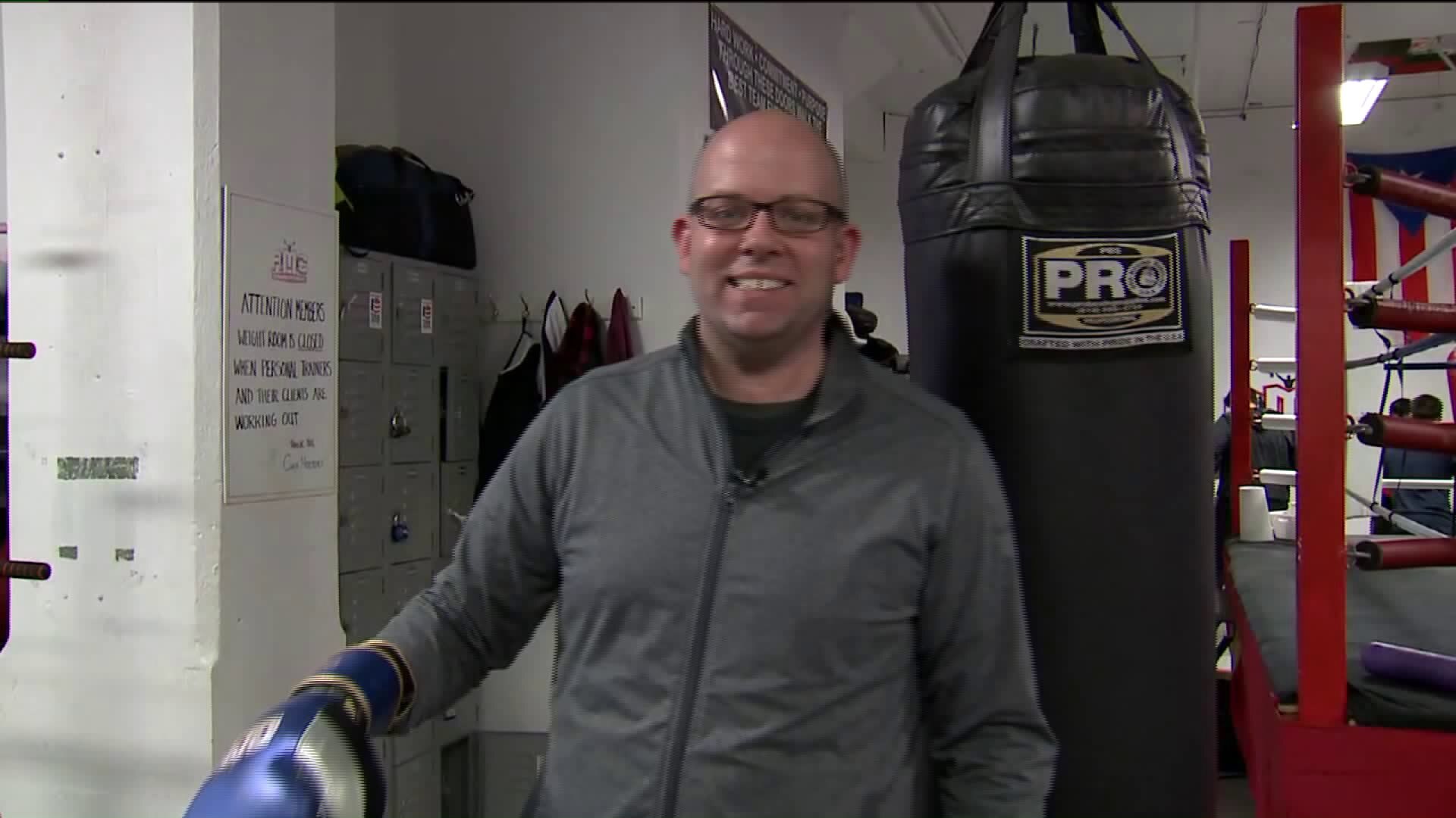 Kramp learns the basics of boxing at AMC Boxing Gym