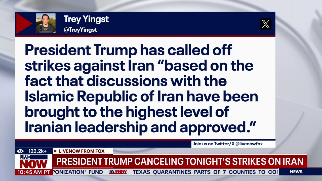 President Trump calls off new strikes on Iran