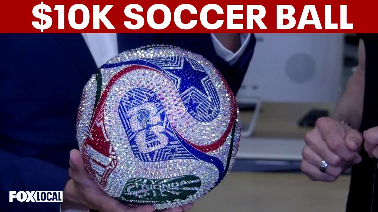 $10K crystal-covered World Cup ball goes on display in Times Square
