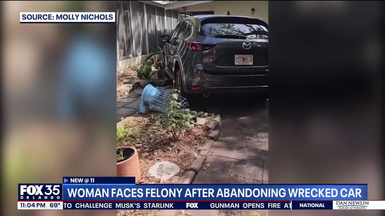 Florida woman accused of crashing into property, abandoning car