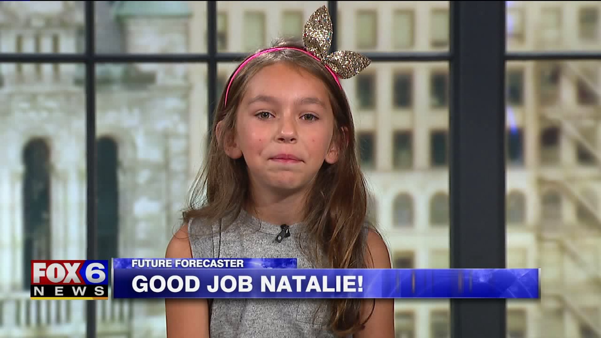Natalie helps with the weather
