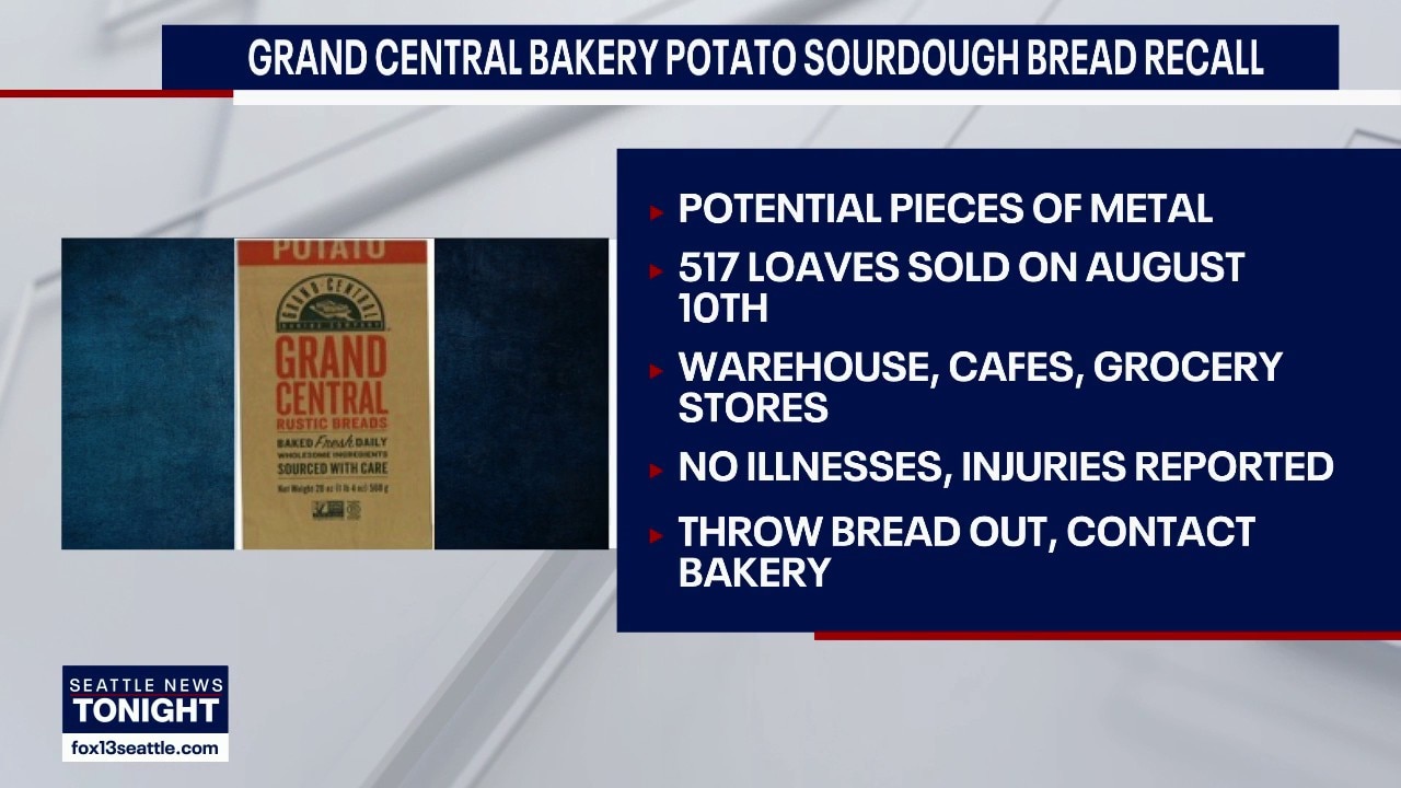 Grand Central Bakery bread recalled after nail found in loaf