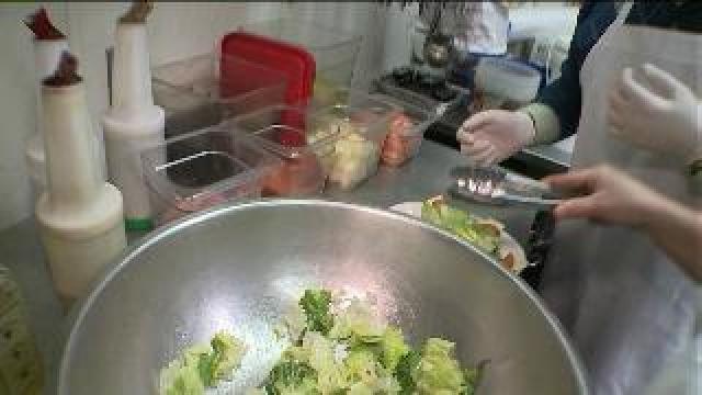 Tony has fun preparing a salad