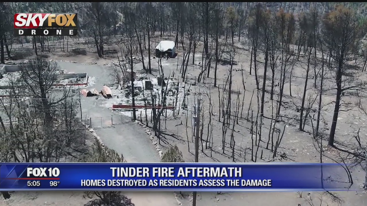 SkyFOX Drone shows devastation left behind by Tinder Fire