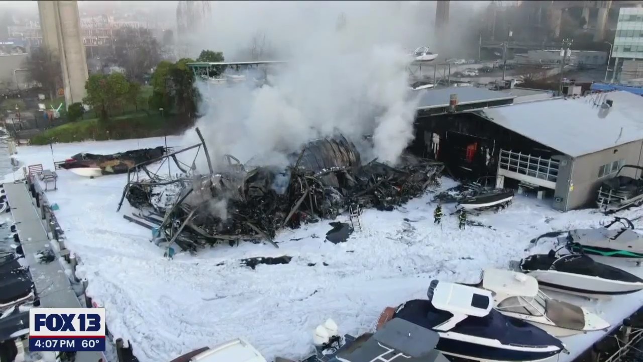 Suspect arrested for arson after Seattle marina fire destroys dozens of boats