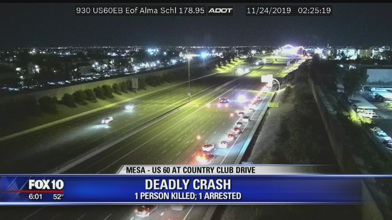DPS: US-60 closed in Mesa following deadly crash | FOX 10 Phoenix