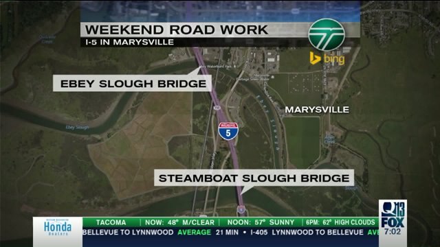 I-5 lane reductions this weekend in Marysville