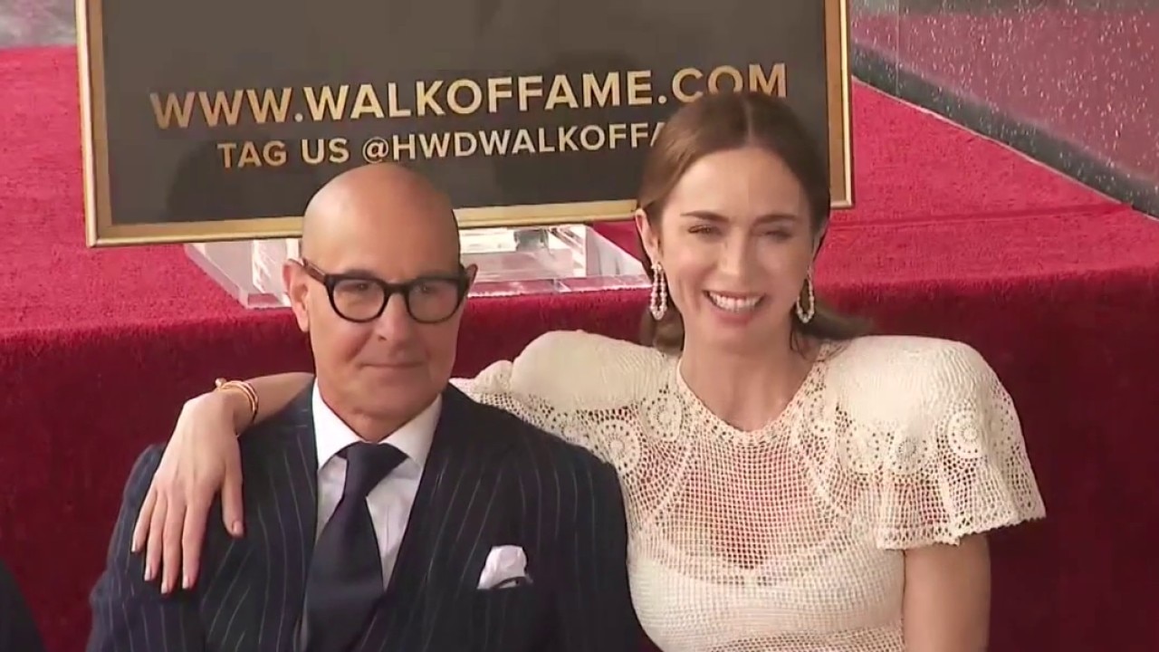 Emily Blunt and Stanley Tucci get Hollywood Walk of Fame stars