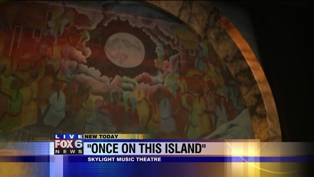 Laura checks out set, props for "Once On this Island"