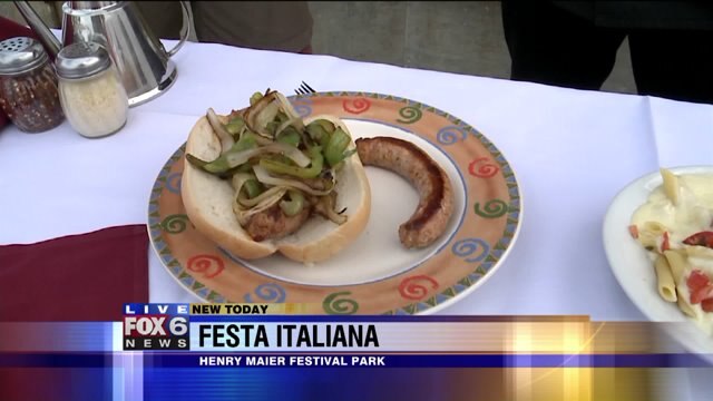 Carl checks out all the delicious food at Festa Italiana