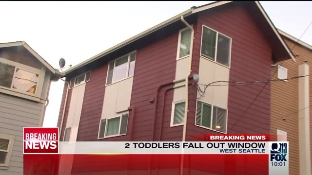 2 toddlers fall out of 3rd-floor window