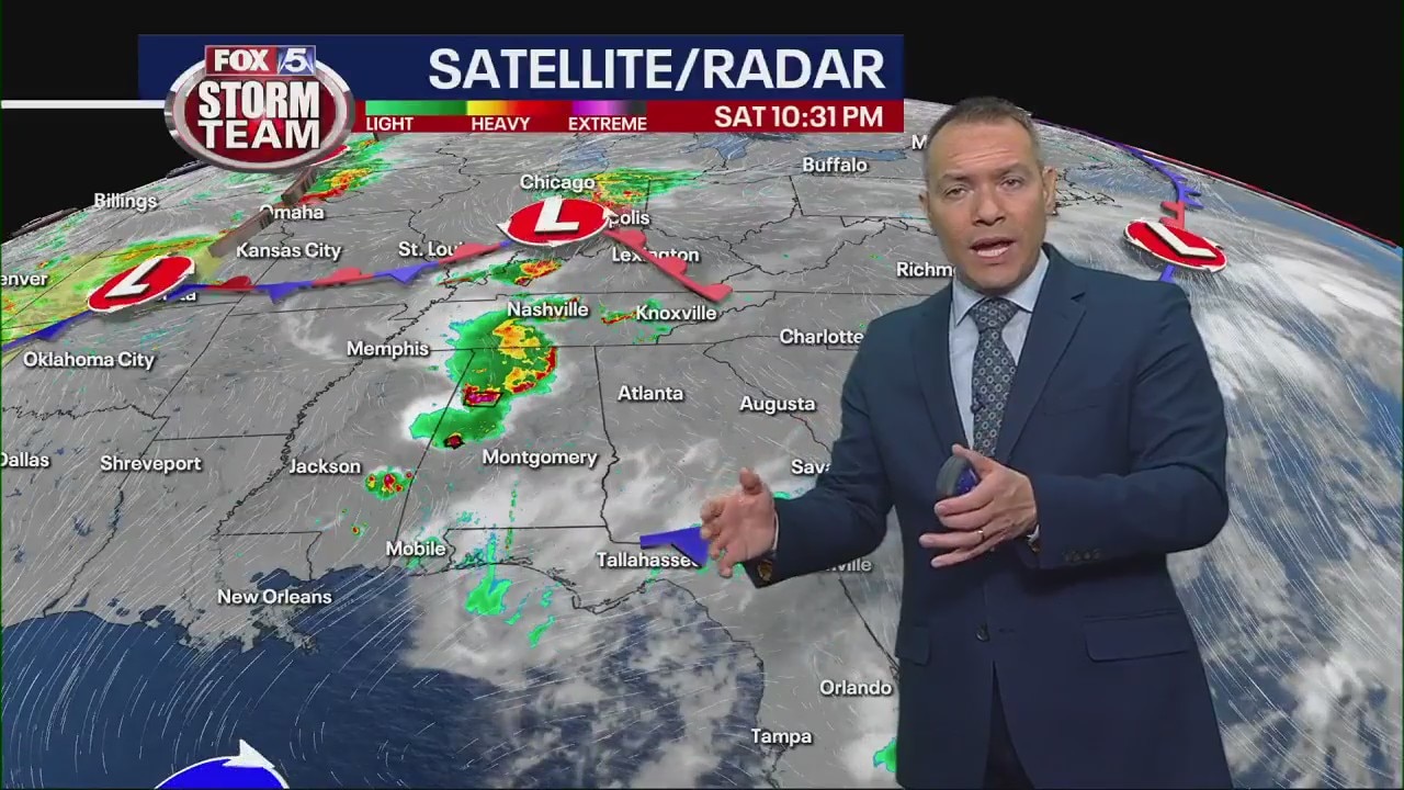 Saturday evening forecast