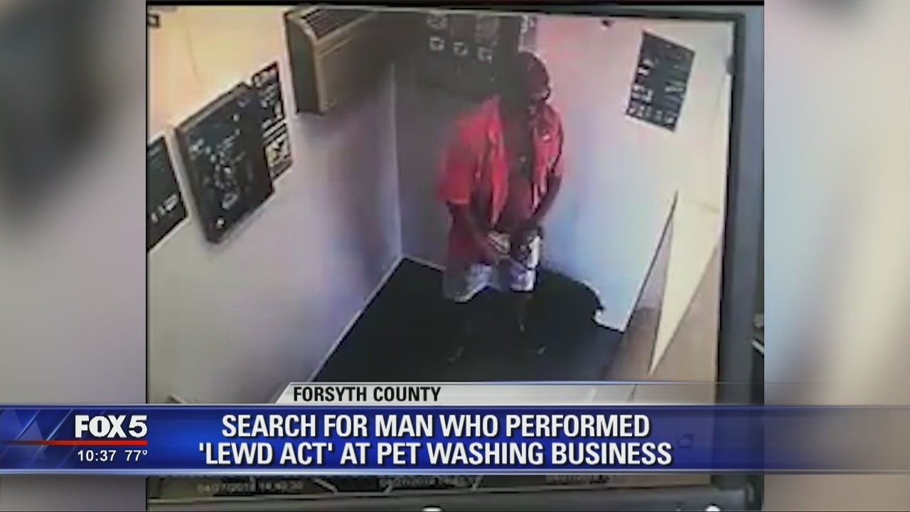 Search for man who performed 'lewd act' at pet washing business
